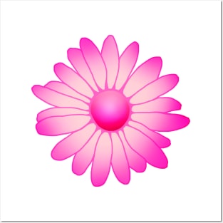 Pink Magenta Ombre Daisy Flower Posters and Art